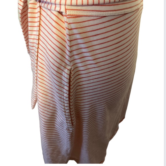 Toad&Co Cue Wrap SL Dress with Pockets, Pink Sand Mini Stripe Size Small - Picture 7 of 10